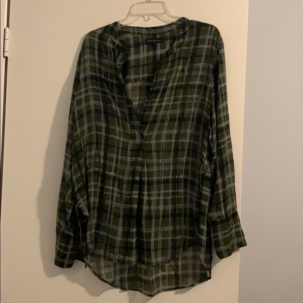 Banana Republic Sheer Plaid Tunic - Size XL
